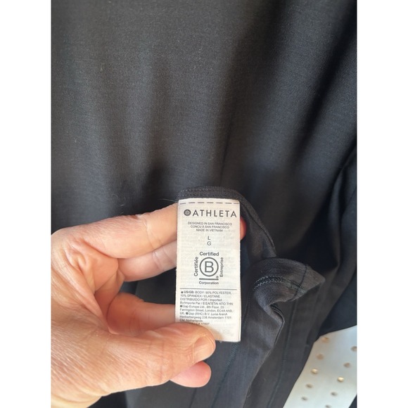 Athleta Women's Lg Black Zip Jersey Thin Hooded Shirt Jacket Lightweight Active - Picture 6 of 6